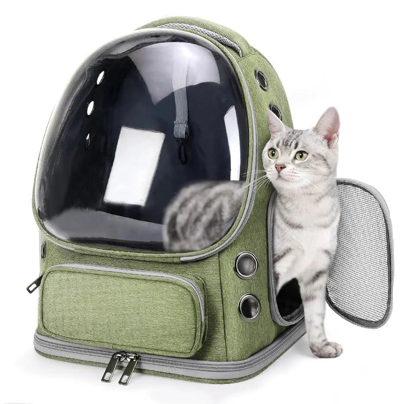 2026 New Portable Cat Bag Transparent Space Cabin Shoulder Dog Cat Travel Small Pet Bag Adjustable Shoulder Strap
