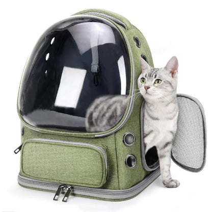 2026 New Portable Cat Bag Transparent Space Cabin Shoulder Dog Cat Travel Small Pet Bag Adjustable Shoulder Strap