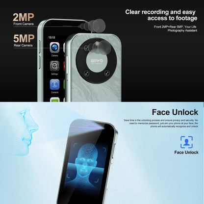 SERVO KING9000 4G LTE Mini Smartphone Android 16GB ROM Dual SIM Face Unlock Camera WiFi Play Store 3.0" Pocket Small Cellphone