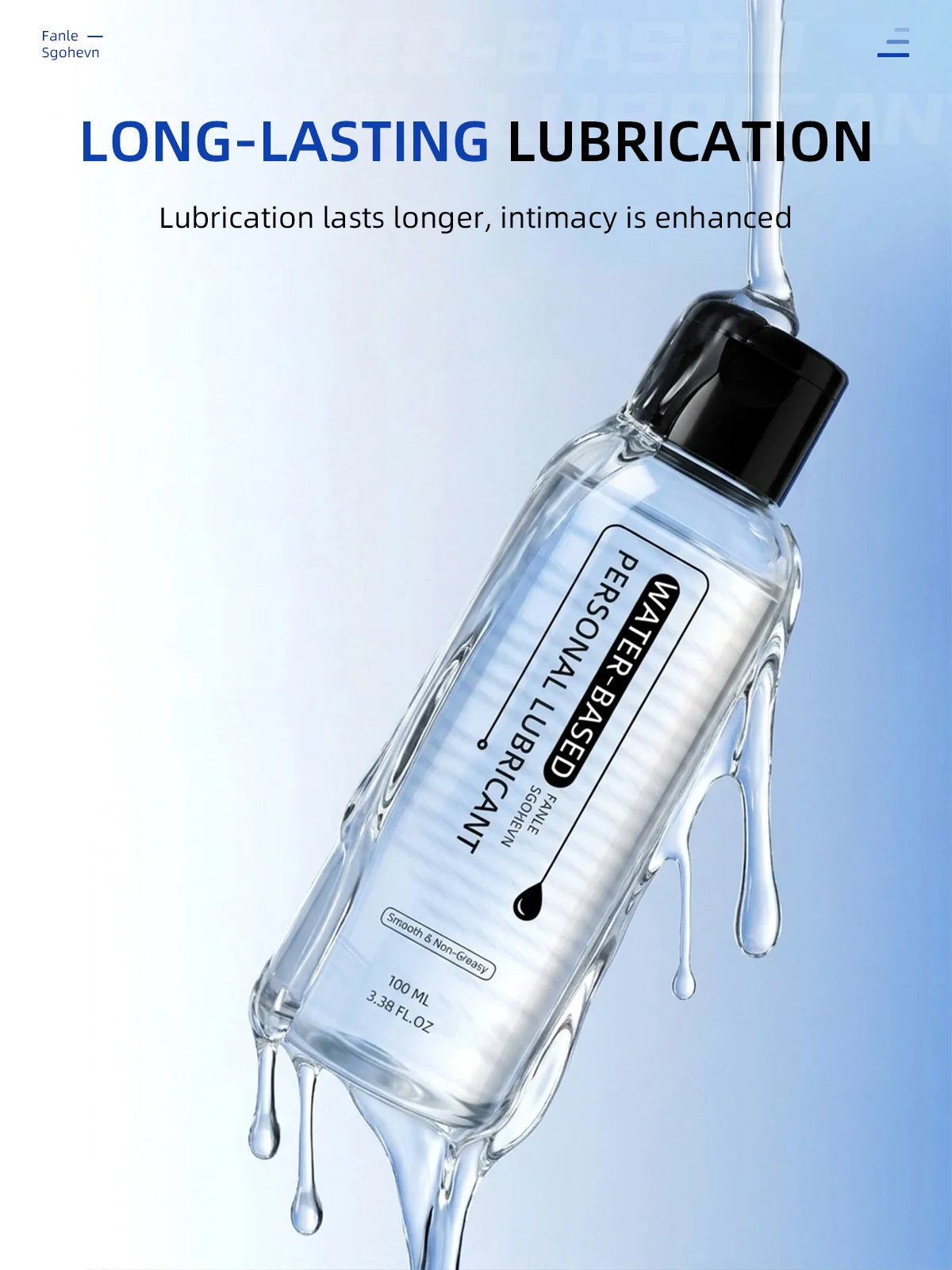 Water-Based Lubricant Safe Vaginal Anal, Wash-Free Lube for Couples, Adult Erotic Tools Compatible Condoms Toys