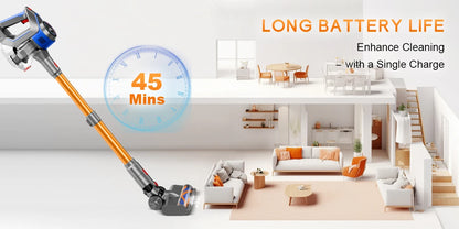 Honki 78KPA Cordless Vacuum Cleaner with LED High Power Strong Suction Wet and Dry Handheld Vacuum Cleaner for Pet Hair Carpet