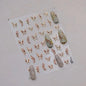 Shiny Jelly Butterfly Charming Golden Gradient Bowknot 5D Self Adhesive Nail Art Sticker Flower Petal Rhinestone Manicure Decals
