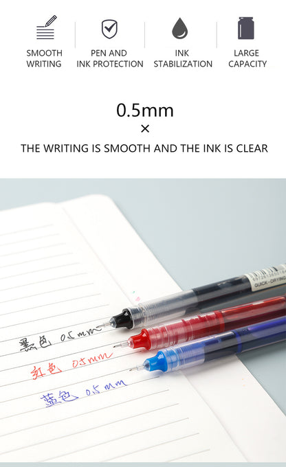 12 Color/set Student School Office Stationery Fine Nib Gel Pen Big Ink Capacity Ballpoint Pen Straight Liquid Rollerball Pen