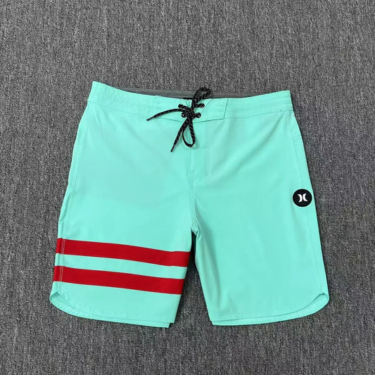 Classic Hur Men's Two-line Shorts Surf Swim Sport Waterproof Beach Boardshorts High Stretch Quick-dry Man Swim Trunks