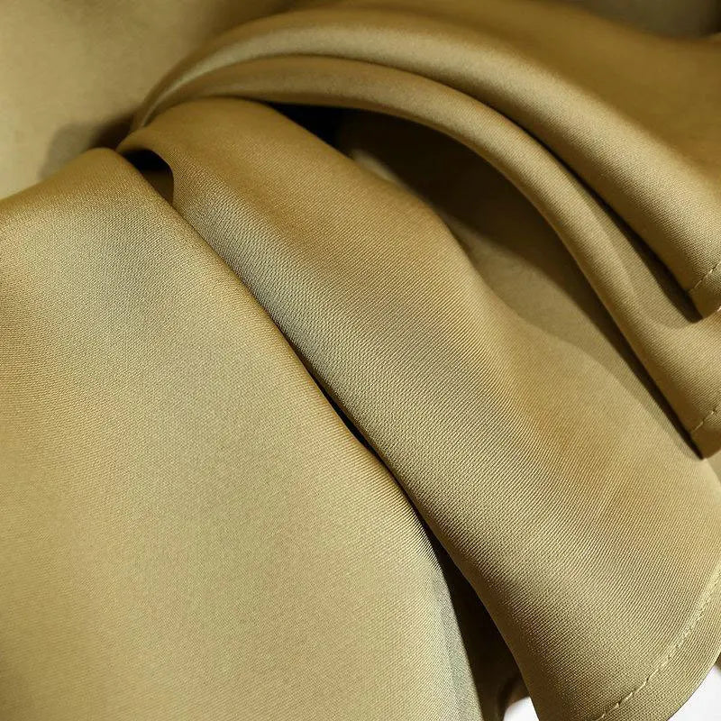 Botvotee Elegant Satin Long Skirt for Women Spring Summer 2025 Office Ladies Korean Style Loose Elastic Band Midi Skirts