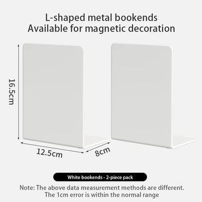 Bookends 6 Pair, White Metal Book Ends, Bookends for Shelves, Book Stopper for Heavy Books, Book Dividers for Home Office