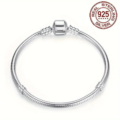 Handmade Original Fine Jewelry 925 Silver Charm Bracelet Soft Smooth Snake Bone Bracelets for Women