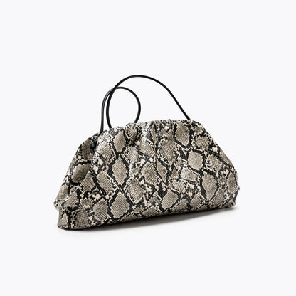 Ruched Serpentine Dumpling Bags for Women Pouch Handbag Cloud Clutch Snake Pattern Shoulder Crossbody Bag Luxury Designer Bag