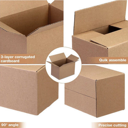 Mailing Shipping Boxes, 7.6x3.94x5.1inches, Brown Corrugated Cardboard Mailer Box With Lids, Single Wall, 32Lb/sq inch,