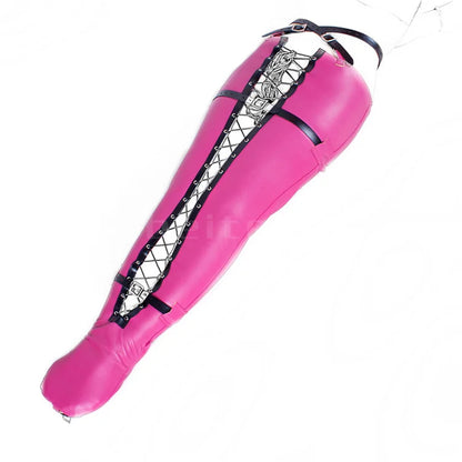 Soft PU Leather Headgear Mermaid Straitjacket Head Hood Body Harness Adjustable Leg Binder BDSM Restraint Sex Toy Slave Roleplay