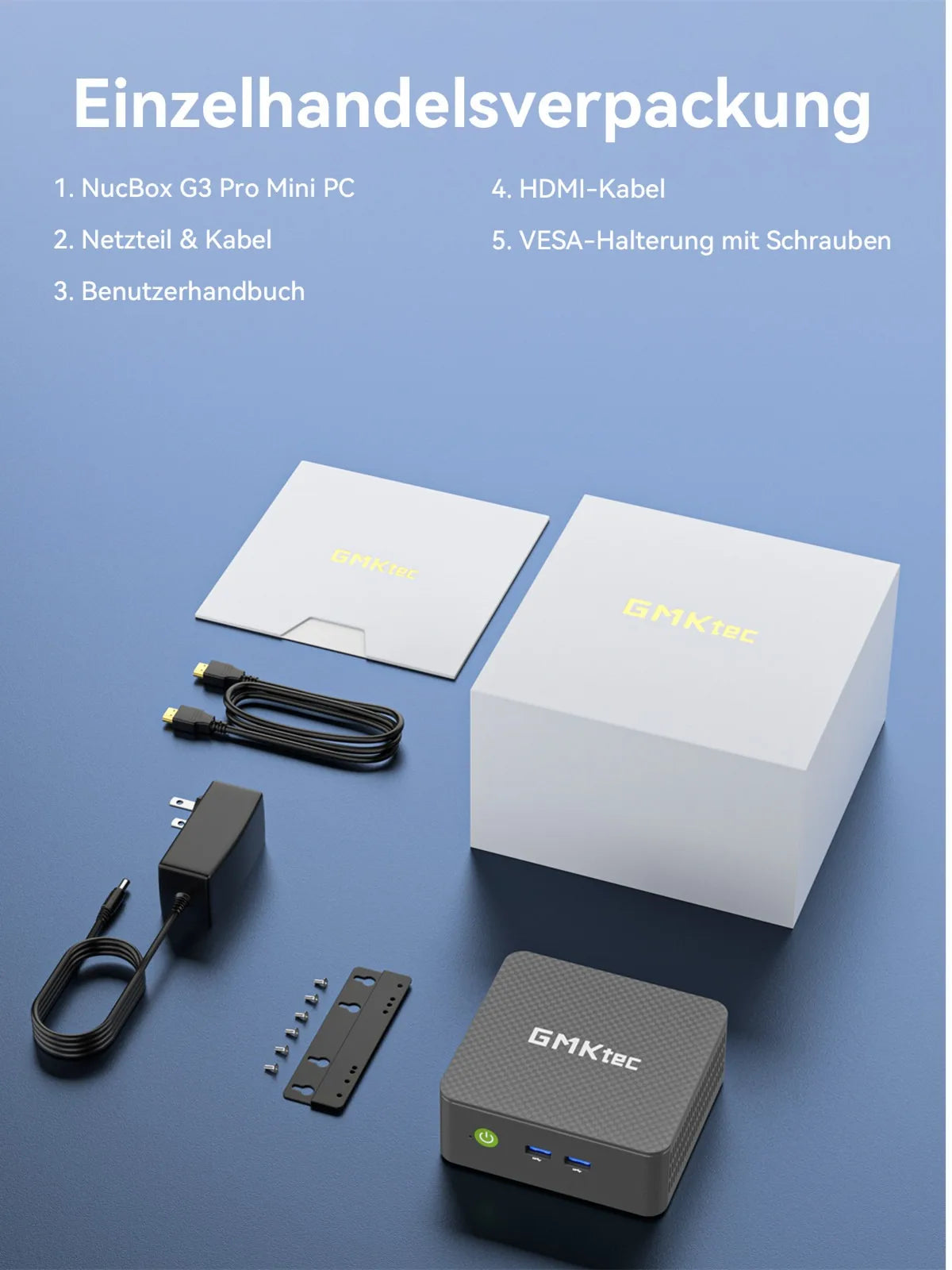 GMKtec G3 Pro Core i3-10110U MINI PC DDR4 NVMe SSD WIFI6 BT5.2 Desktop Windows 11 Pro Office Gaming Computer