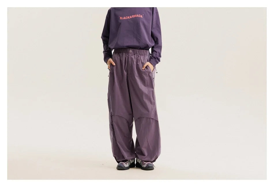 Men Women Splice Fashion Outdoor Loose Casual Lightweight Quick Dry Sports Cargo Baggy Pants Track Trouser Jogger Sweatpants