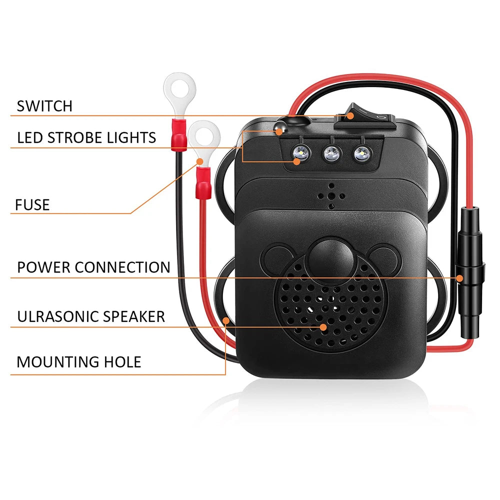 Leekooluu Mouse Repellent Ultrasonic 12v Anti-Rat Mouse Repeller For Cars Non-Toxic Keep Rodent Marten Animal Away Car Accessory