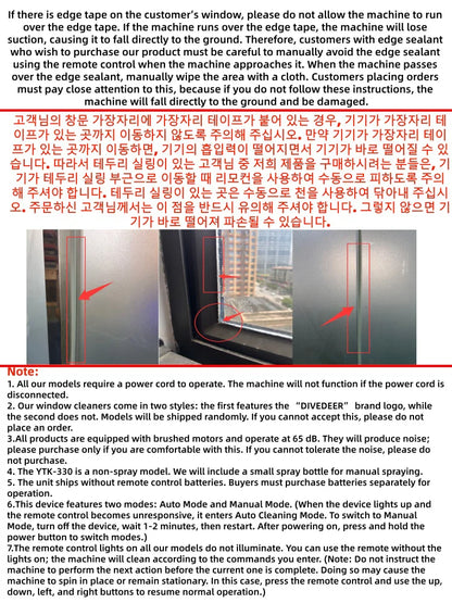 DIVEDEER Window cleaning robot 5600PA large suction electric spray window cleaning robot fall prevention remote cleaner
