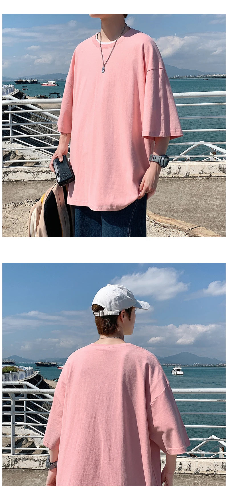 Oversized Summer Short Sleeve Men's T Shirt New Fashion Solid Loose O-Neck T Shirts Mens Cotton Hip Hop Streetwear Top Tees 5XL