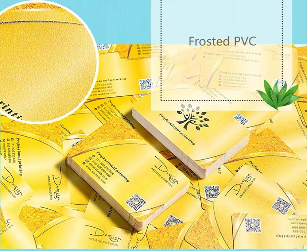 Custom PVC Business ID Card Own Design Logo Name Plastic Waterproof Double Side Glossy Matte Thank You 0.38mm 85.5*54mm 200pcs