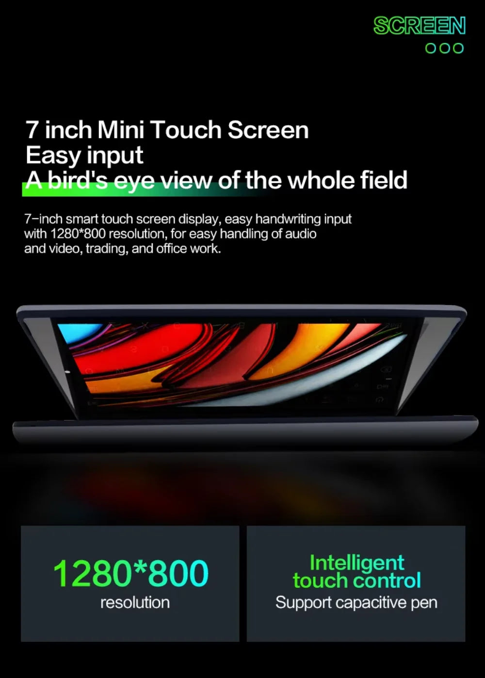 7 inch Pocket Laptop N95 Notebook Touch Screen Portable Netbook Win 11 Pro 8GB 16GB+1TB Mini PC Micro Computer Bluetooth 4.2