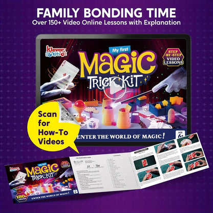 JOYFY 180+ Magic Set My First Magic Trick Kit Amazing Magician Toy with Step-by-Step Video Lessons for Kids Birhtyday Gift