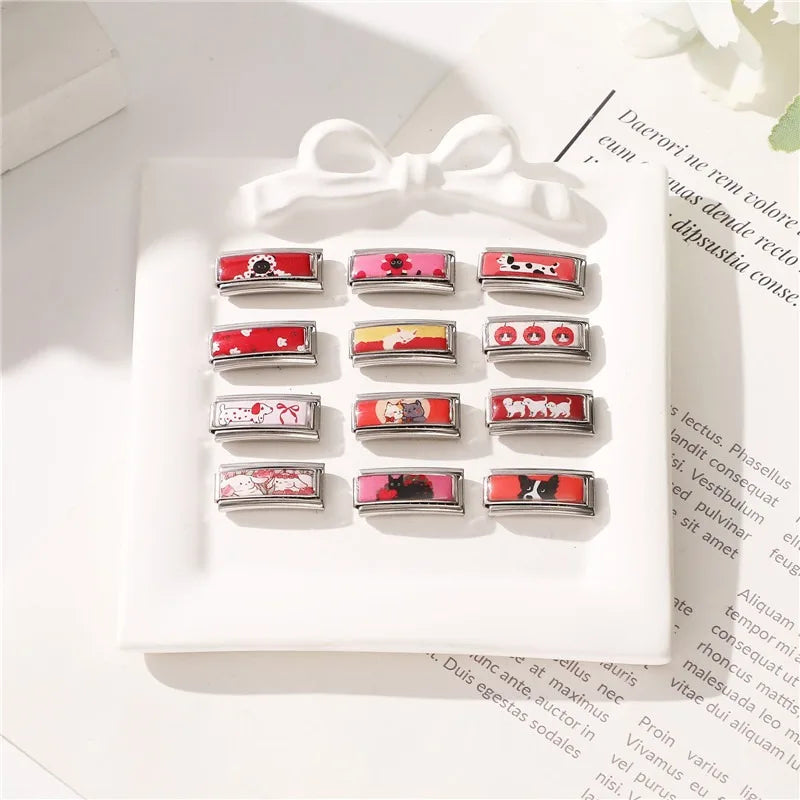 Wholesale Cute Animal Swimming Dogs Cats Sheep Charm Bracelet Fit 9mm Bracelet Stainless Steel Italian Links Making DIY Jewelrys