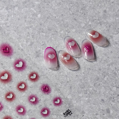 Line Flower Powder Blusher Love Heart High Quality Jelly Series Adhesive Nail Sticker Nail Art Decoration Decals Design T-2830