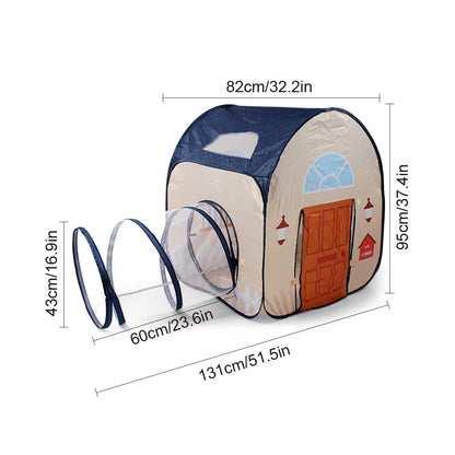 Fun Play Tent with Crawling Tunnel, Large Pop-Up Toy Castle Tent, Portable Toy Playhouse, Great Outdoor Party Tent and Beach Toys, Birthday/Christmas/Thanksgiving/Halloween Party Decorations, Holiday Gifts, Accessories Not In