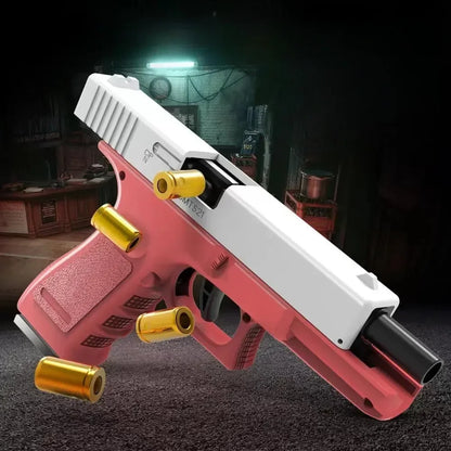 Mechanical G17 Soft Bullet Toy Gun Shell Throwing Continuous Firing Launcher Model Outdoor Sports Shooting Games for Children