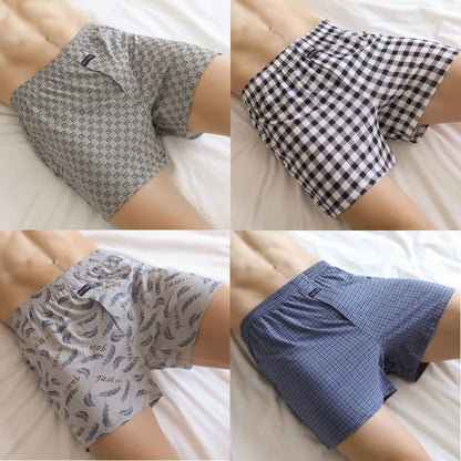 1/2/3/4PCS Plus Size M-XXXL Cotton Aro Pants Men's Underwear Flat Pants Skin Friendly Comfortable Loose Home Large Waistband