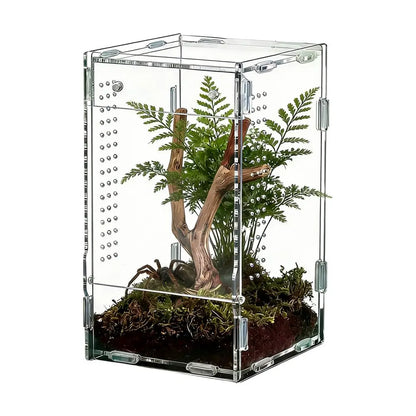 Acrylic Transparent Reptile Terrarium Breeding Box amphibian Cage Nano Arboreal Tarantula Enclosure Jumping spider Reptiles Habi