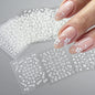 30 Sheets Christmas Nail Art Stickers Self Adhesive 3D White Snowflake Nail Decals Xmas Nail Supplies Christmas Manicure Sliders