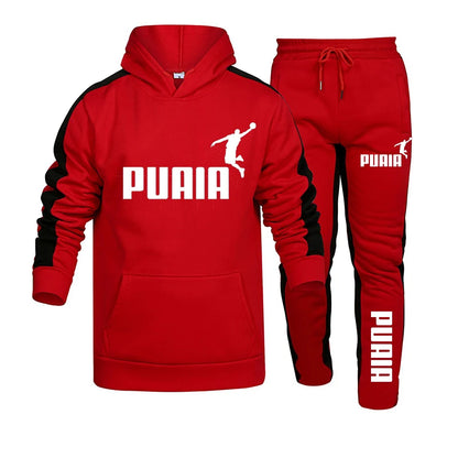Autumn Winter Popular Mens Tracksuit Hooded Sweatshirts+Jogging Pants Set Daily Gym Outfits Casual Sports High Street Clothing