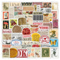 62PCS Retro American Stamp Stickers Aesthetic Style Graffiti Mobile Phone Case Notebook Water Cup Skateboard Waterproof Toy Gift