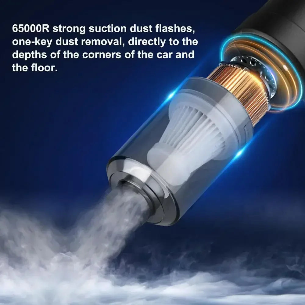 9000Pa Wireless Car Vacuum Cleaner USB Charging 1200mAh Portable Cleaning Appliance Mini Wet and Dry Vacuum Cleaner Household