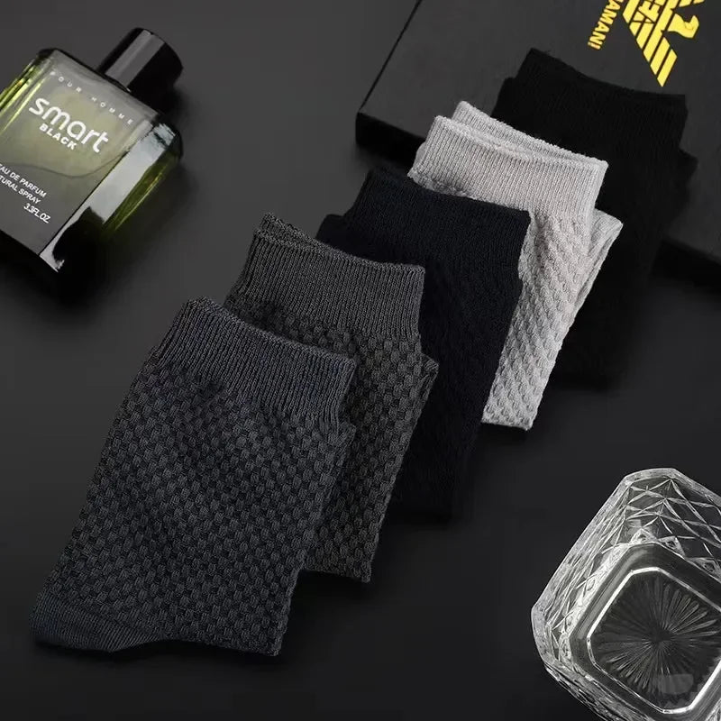 5Pairs/Lot Men's Socks High Quality Bamboo Fiber Business Breathable Deodorizing Socks Men's Casual Socks Large Size EU38-46