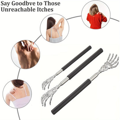 Skull Palm Telescopic Back Scratcher Hand Massager backslap with Rubber Handles Fun And Novel Tool For Decompression Hand Stick