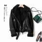 Winter Faux Shearling Sheepskin Fake Leather Jackets Lady Thick Warm Suede Lambs Motorcycle Brown Coats Mujer Chaqueta A407
