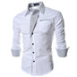 Mens Striped Shirts Business Slim Fit Male Shirt Black White 2025 Long Sleeved Social Clothes Camisa Masculina Vetement Homme