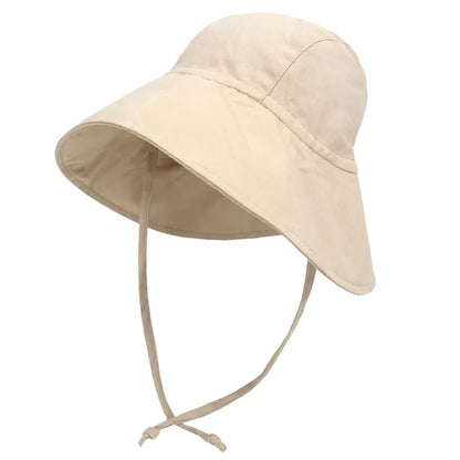 Baby SunHat Summer Boys Girls Bucket Hat Kids Cotton UV Travel Hats Child Big Brim Outdoor Beach Caps Fashion Casual Panama Cap