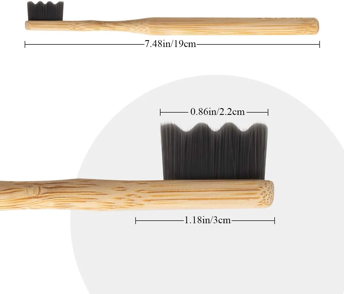 4Pcs  Bamboo Toothbrush Biodegradable20,000 High Bristle Count Toothbrush - Micro-Nano Extra Soft Bristles for Sensitive Teeth