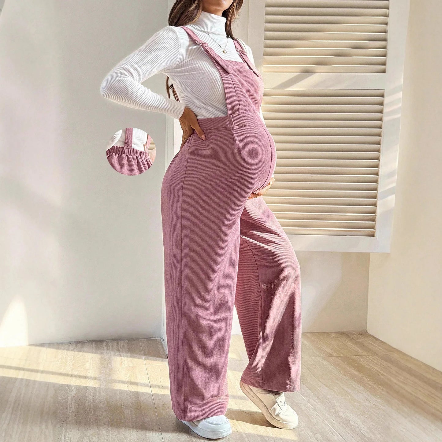Maternity Clothes Pregnancy Clothing for Pregnant Women Pants 2025 Autumn Winter Fashion Elastic Loose Corduroy Overalls Waist