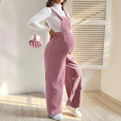 Maternity Clothes Pregnancy Clothing for Pregnant Women Pants 2025 Autumn Winter Fashion Elastic Loose Corduroy Overalls Waist