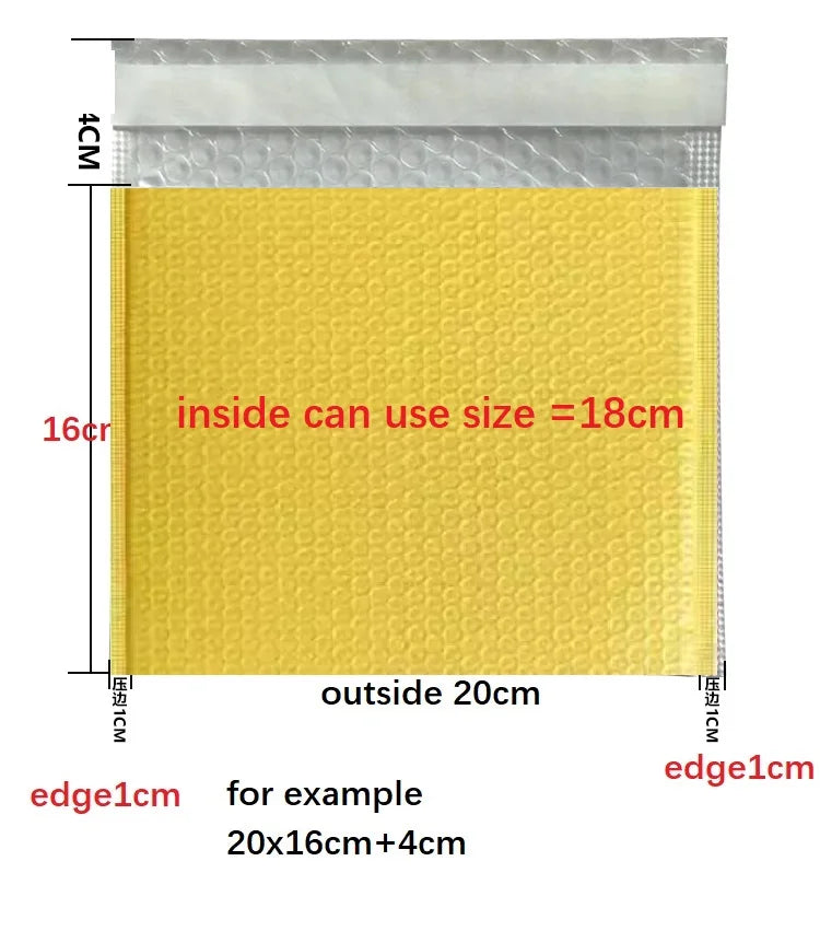 NOT THICK yellow Color Small Big Bubble Bags for Pack Envelope Mail Bag Bubble Mailer for Small Business Packaging Shipping Wrap