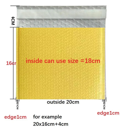 NOT THICK yellow Color Small Big Bubble Bags for Pack Envelope Mail Bag Bubble Mailer for Small Business Packaging Shipping Wrap