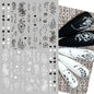 Black and White Love Flowers Line Art 3D Stickers Nail Decals Nail Art Accessories Butterfly Rose Nail Stickers Nail Sliders