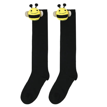 Halloween Knee High Socks Cosplay Striped Stockings for Halloween Girls Bee Costume 7-12Years