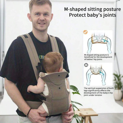 1Pc Baby Carrier, Multifunctional Front and Back Dual-Use Baby Carrier, Adjustable and Comfortable Front Strap-Back Strap, Washable-Machine Washable, Lightweight for Holding Baby All Seasons, Freeing Mom's Hands, a Handy Tool
