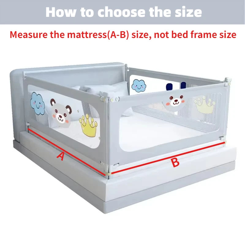 IMBABY Bed Guardrail Liftable Crib Protectors Adjustable Handrail Bed Safety Children Washable Baby Safety Bed Barrier Bumper