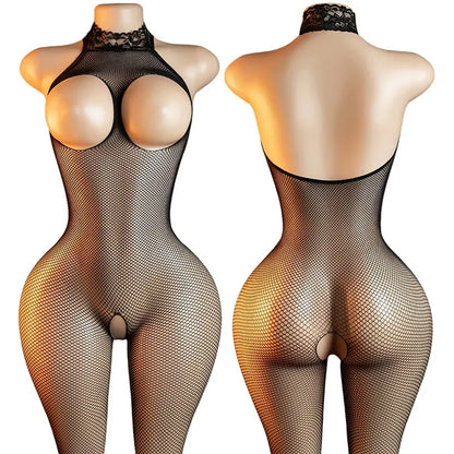 Bdsm Lingerie Sex Products Permeable Crotchless Sexy Stocking Toy For Women Fishnet Bondage Underwear Erotic Prop Lace Porn Game