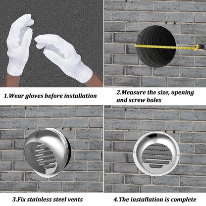 Stainless Steel Ducting Ventilation Exhaust Grille Cover for Wall Ceiling Anti-bird And Rat Prevent Air Vent Heating Cooling Cap