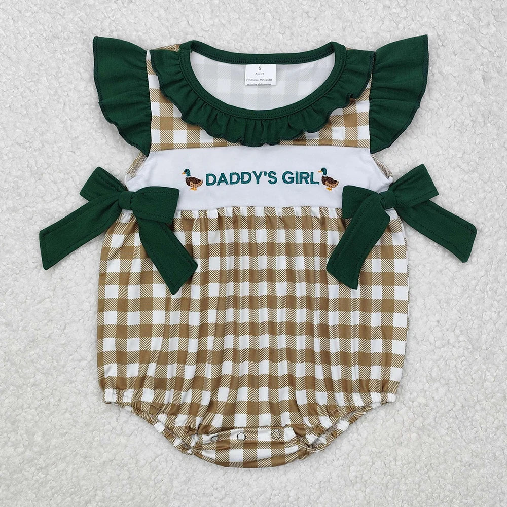 New Fashion Baby Infant Girls Rompers Bow Pink Flutter Sleeve Rompers Boutique Toddler Girls Bubble Rompers Onesie Wholesale Hot