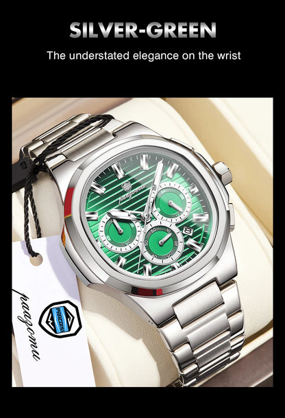 PAAZOMU Fashion Brand Man Wristwatch Waterproof Stainless Steel Luminous Men Watch Chronograph Date Luxury Quartz Men's Watches